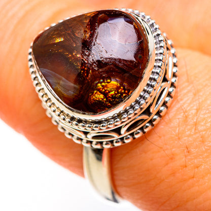 Mexican Fire Agate Rings handcrafted by Ana Silver Co - RING127433