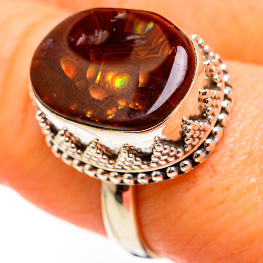 Mexican Fire Agate Rings handcrafted by Ana Silver Co - RING127434