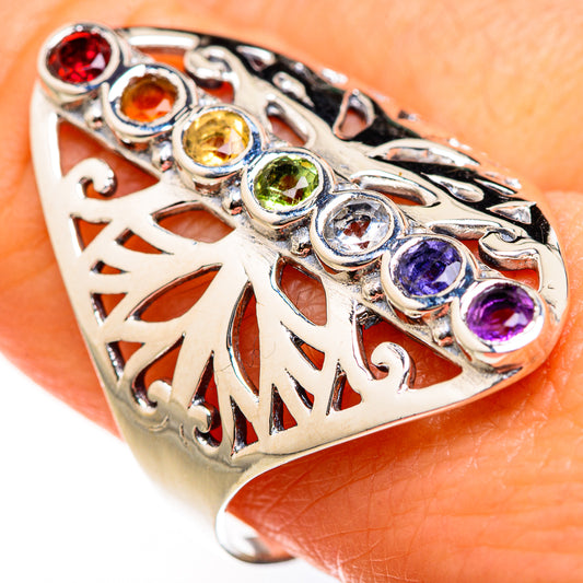 Multi-Stone Rainbow Chakra Rings handcrafted by Ana Silver Co - RING127439