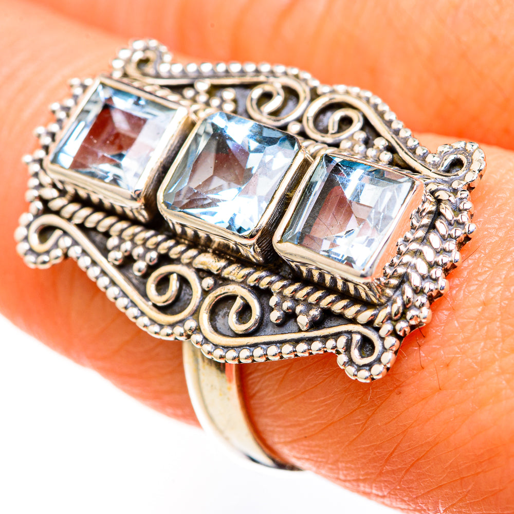 Blue Topaz Rings handcrafted by Ana Silver Co - RING127447