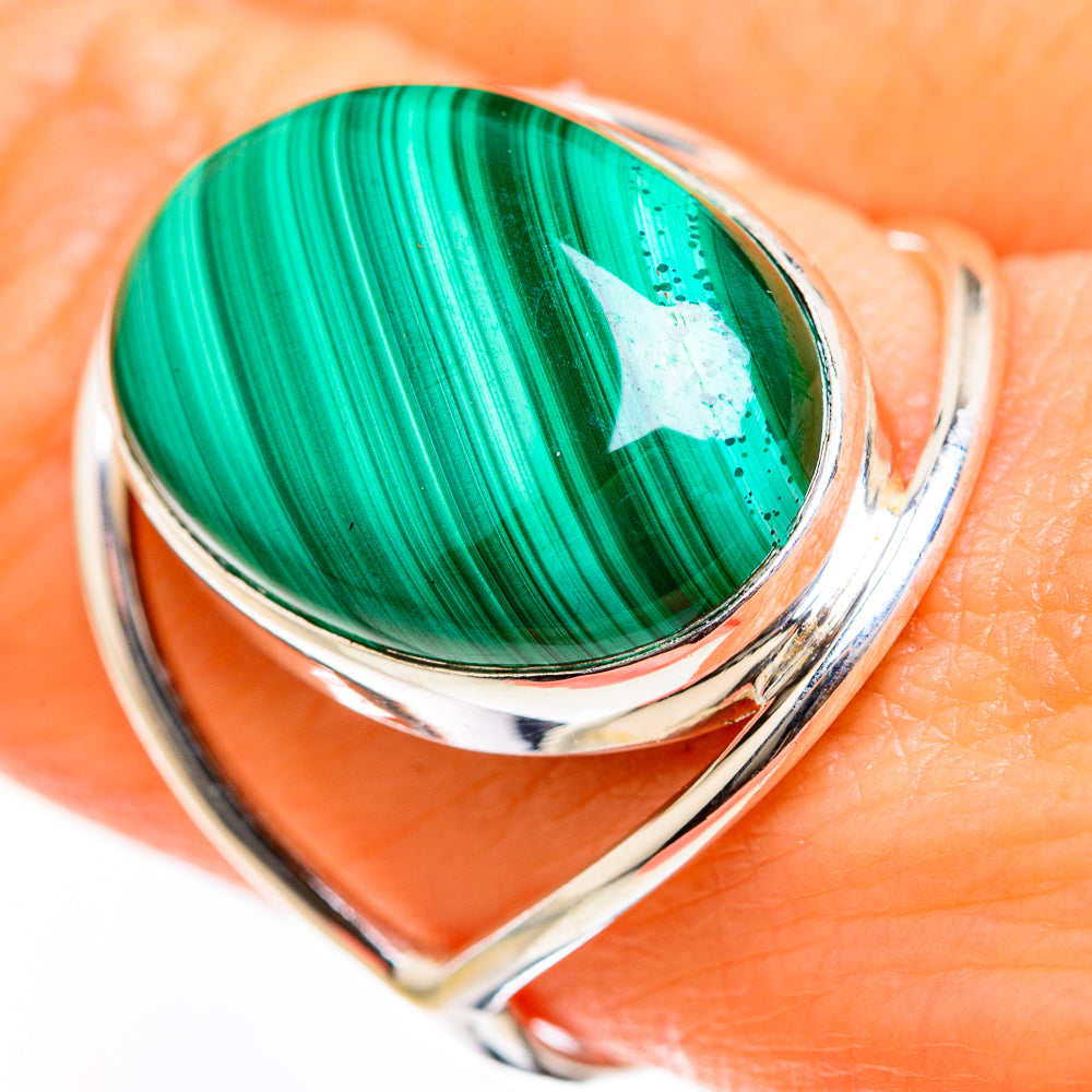 Malachite Rings handcrafted by Ana Silver Co - RING127449