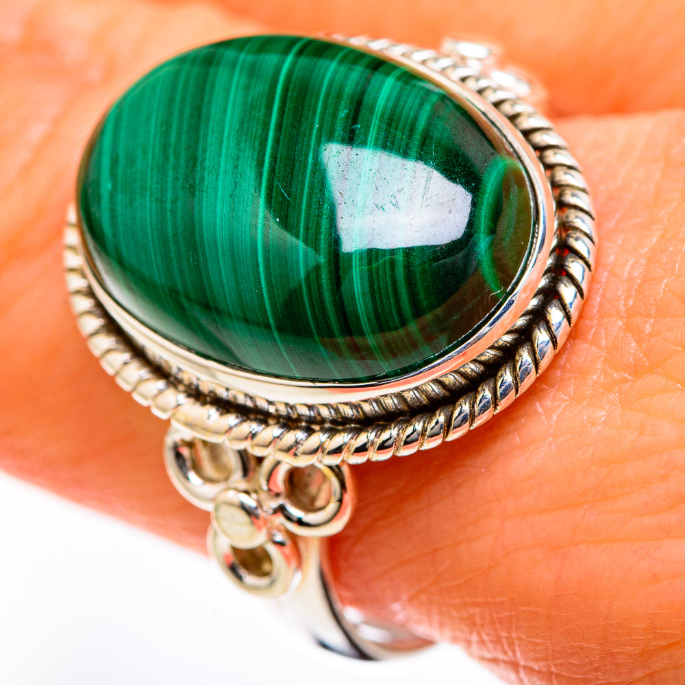 Malachite Rings handcrafted by Ana Silver Co - RING127466