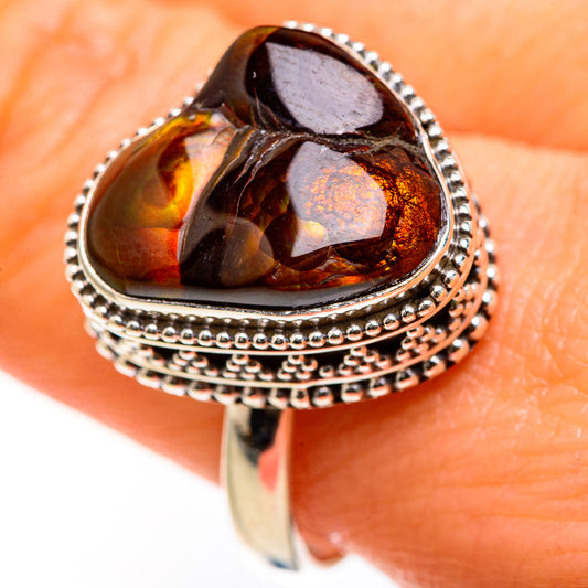 Mexican Fire Agate Rings handcrafted by Ana Silver Co - RING127468