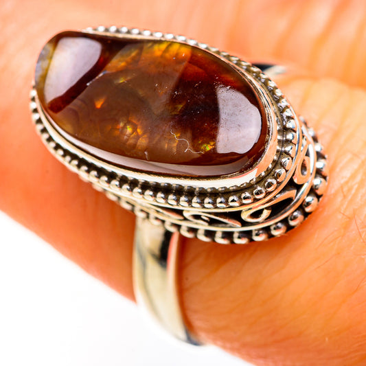 Mexican Fire Agate Rings handcrafted by Ana Silver Co - RING127469