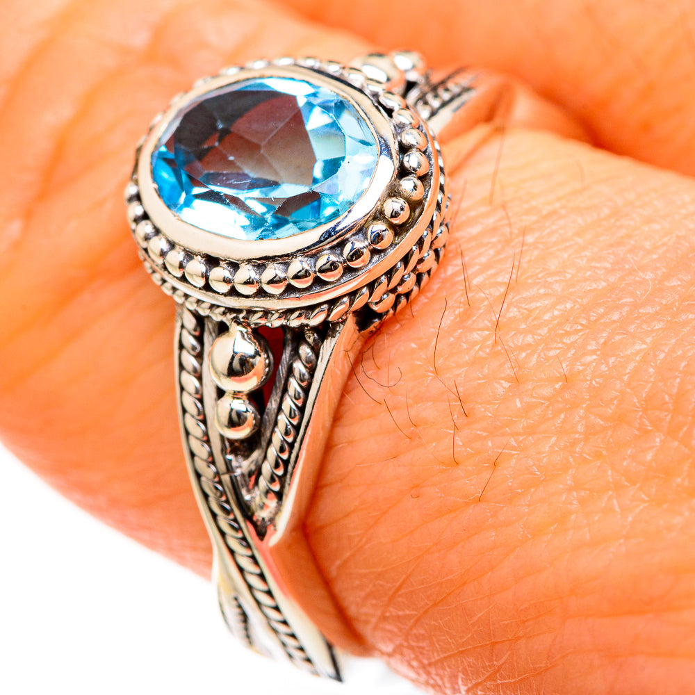 Blue Topaz Rings handcrafted by Ana Silver Co - RING127475
