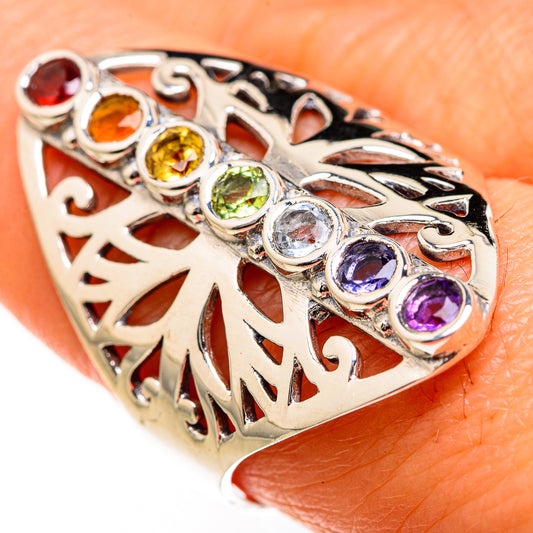 Multi-Stone Rainbow Chakra Rings handcrafted by Ana Silver Co - RING127483