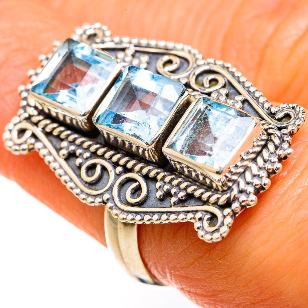 Blue Topaz Rings handcrafted by Ana Silver Co - RING127491
