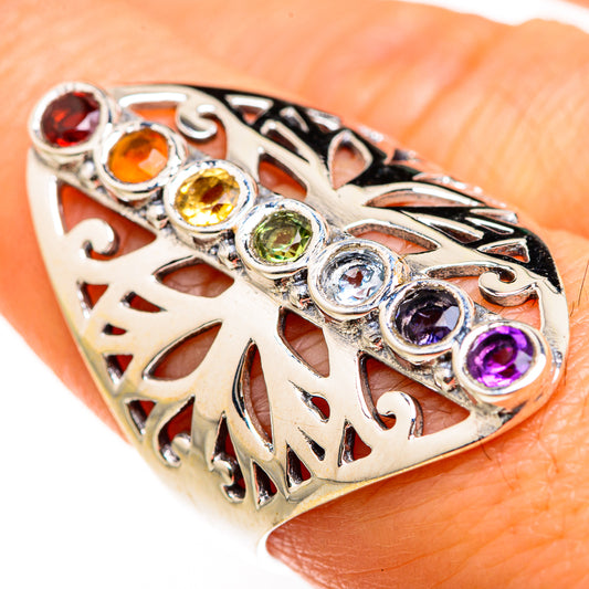 Multi-Stone Rainbow Chakra Rings handcrafted by Ana Silver Co - RING127498