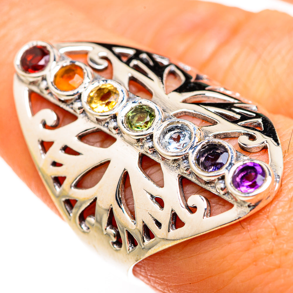 Multi-Stone Rainbow Chakra Rings handcrafted by Ana Silver Co - RING127498