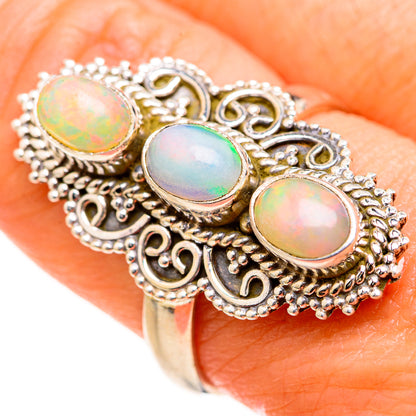 Ethiopian Opal Rings handcrafted by Ana Silver Co - RING127501