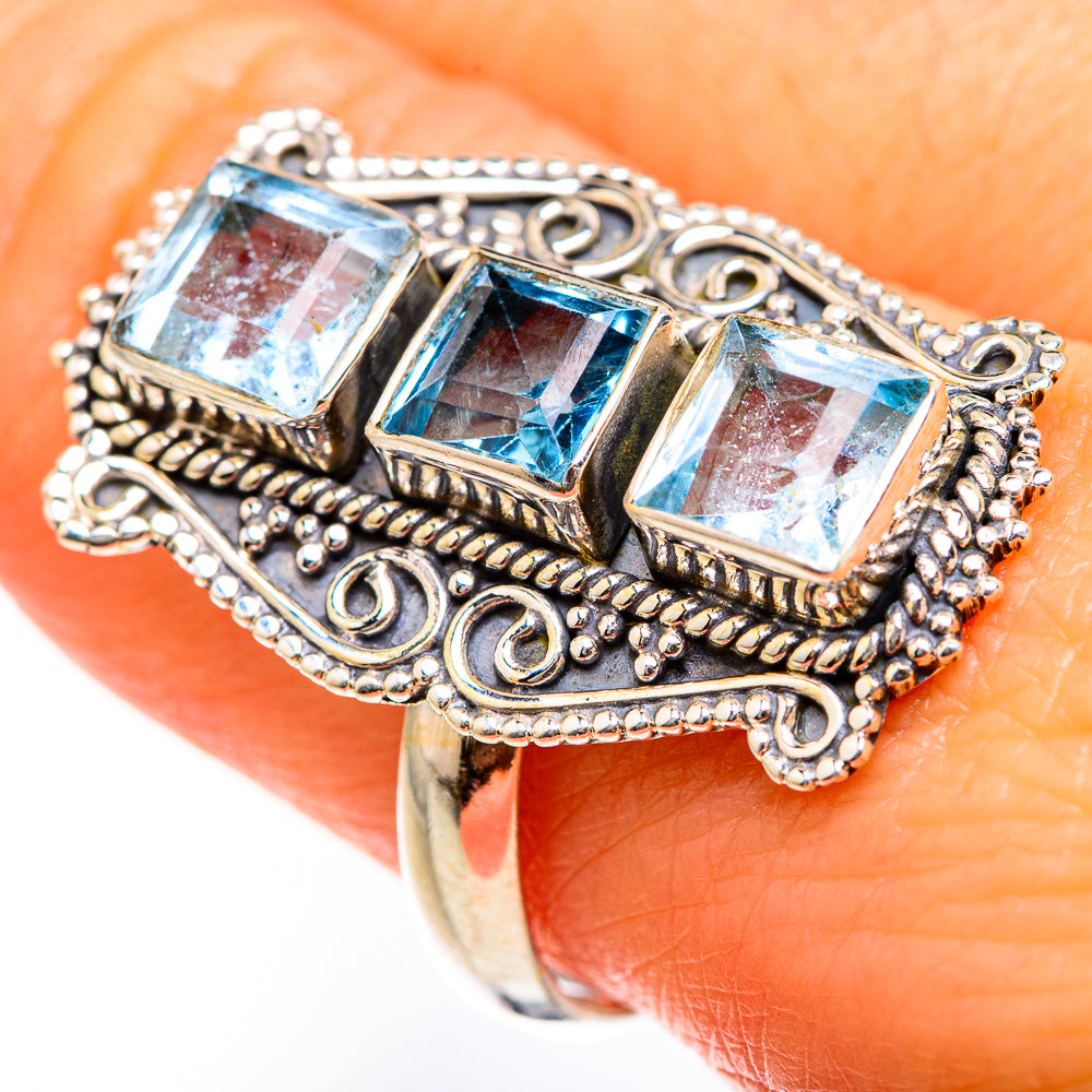 Blue Topaz Rings handcrafted by Ana Silver Co - RING127504