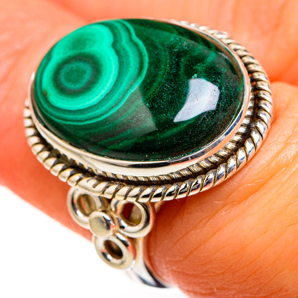 Malachite Rings handcrafted by Ana Silver Co - RING127508