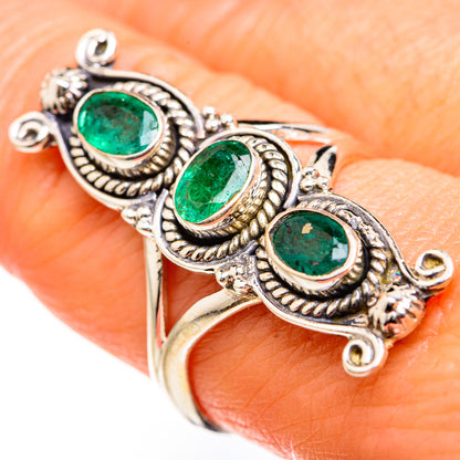 Zambian Emerald Rings handcrafted by Ana Silver Co - RING127509