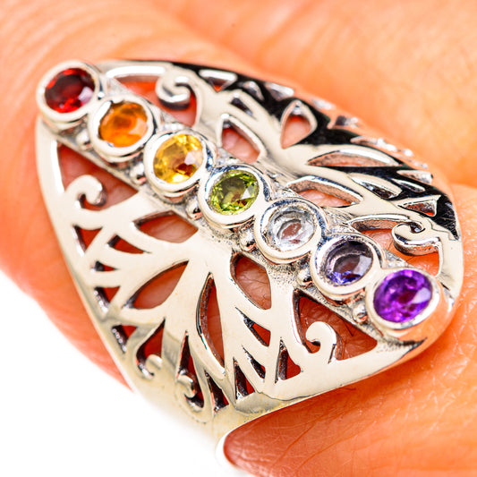Multi-Stone Rainbow Chakra Rings handcrafted by Ana Silver Co - RING127512