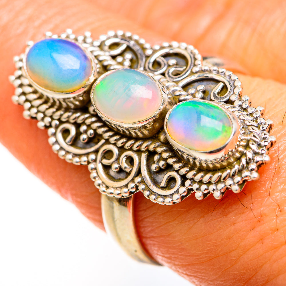 Ethiopian Opal Rings handcrafted by Ana Silver Co - RING127517