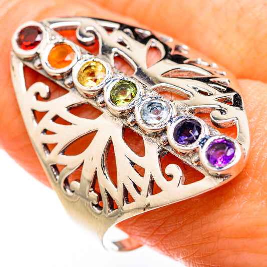 Multi-Stone Rainbow Chakra Rings handcrafted by Ana Silver Co - RING127541