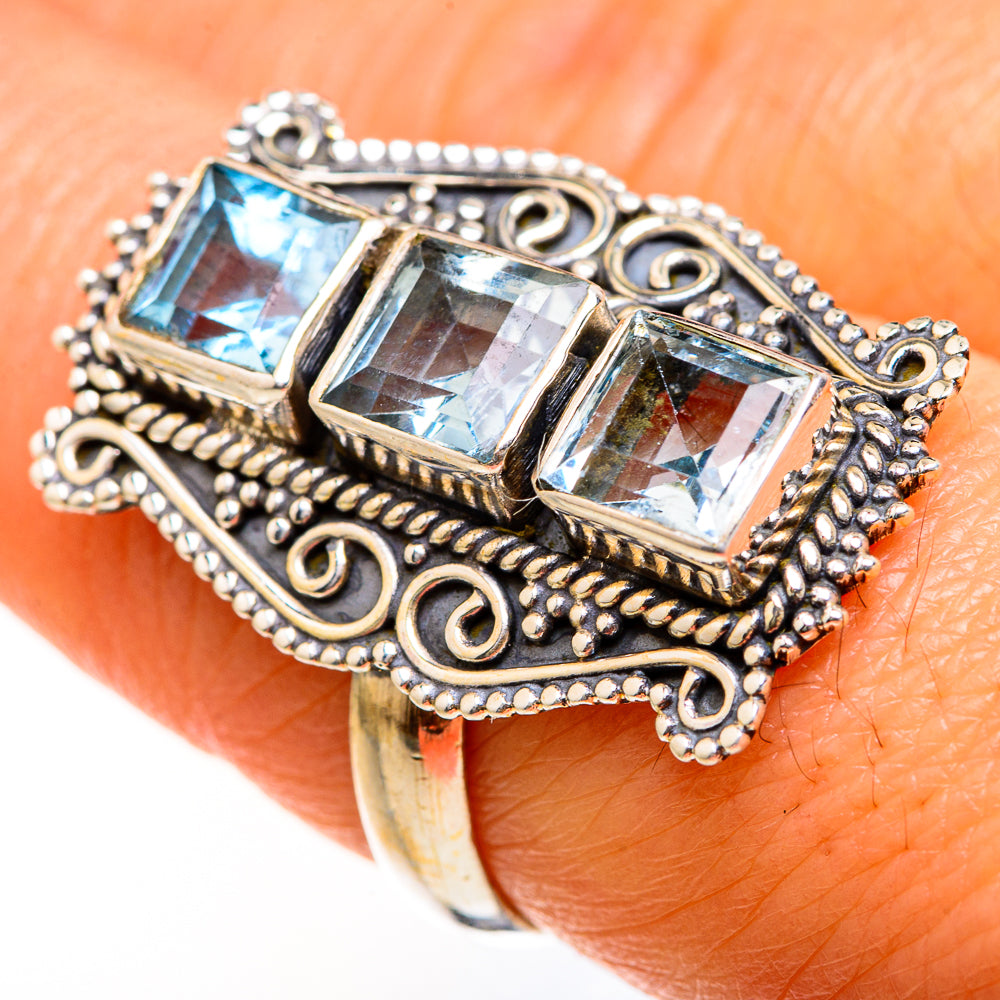 Blue Topaz Rings handcrafted by Ana Silver Co - RING127550