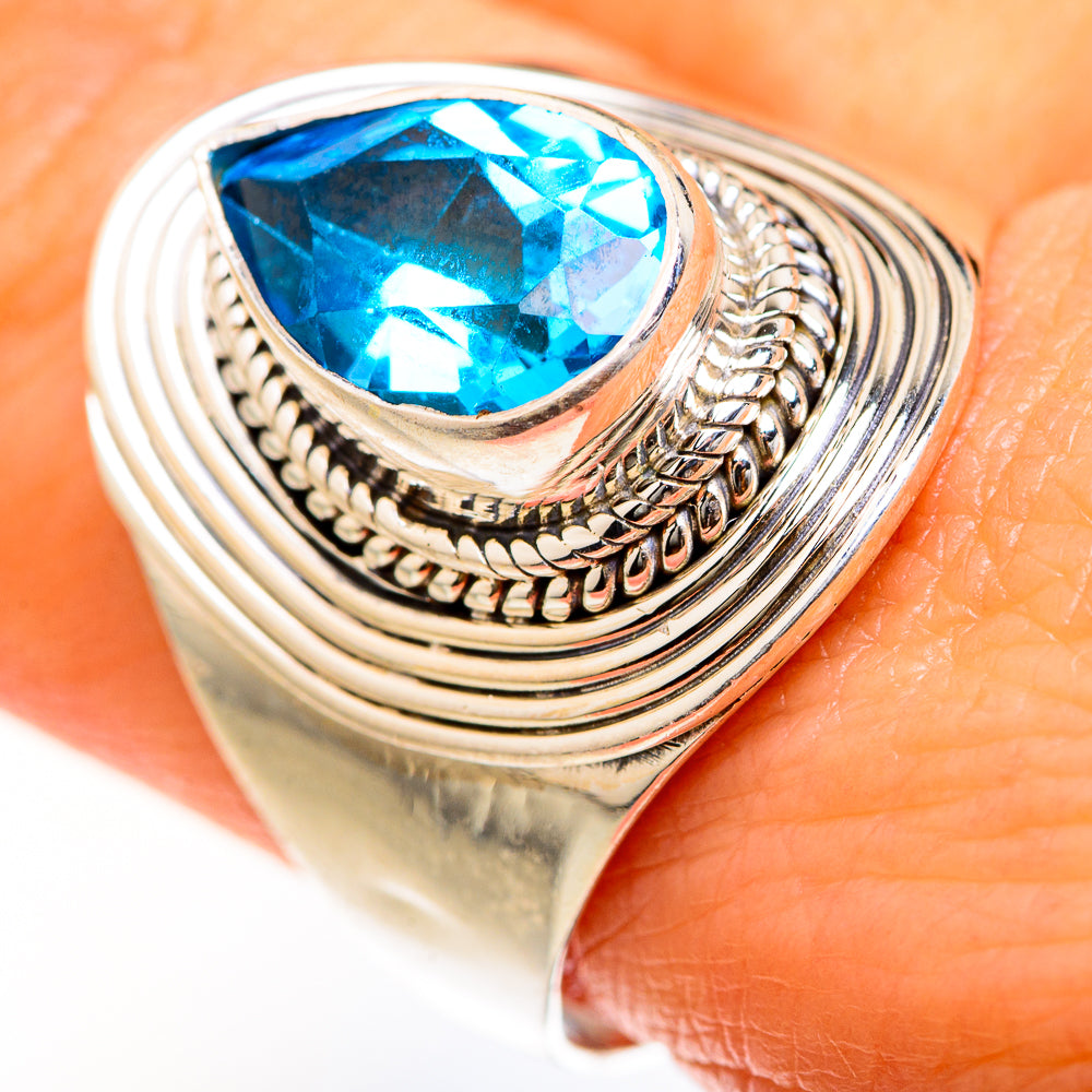 Blue Topaz Rings handcrafted by Ana Silver Co - RING127551