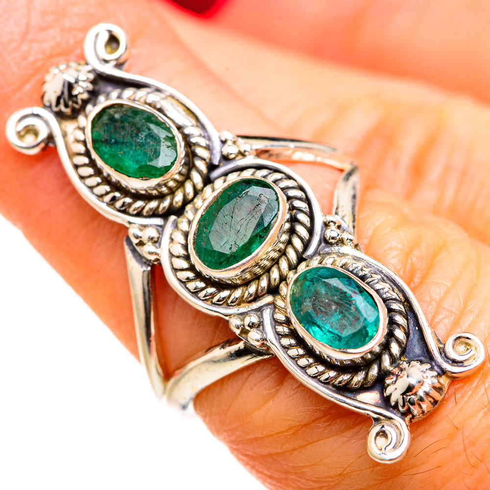 Zambian Emerald Rings handcrafted by Ana Silver Co - RING127553