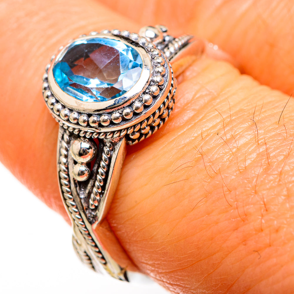 Blue Topaz Rings handcrafted by Ana Silver Co - RING127562