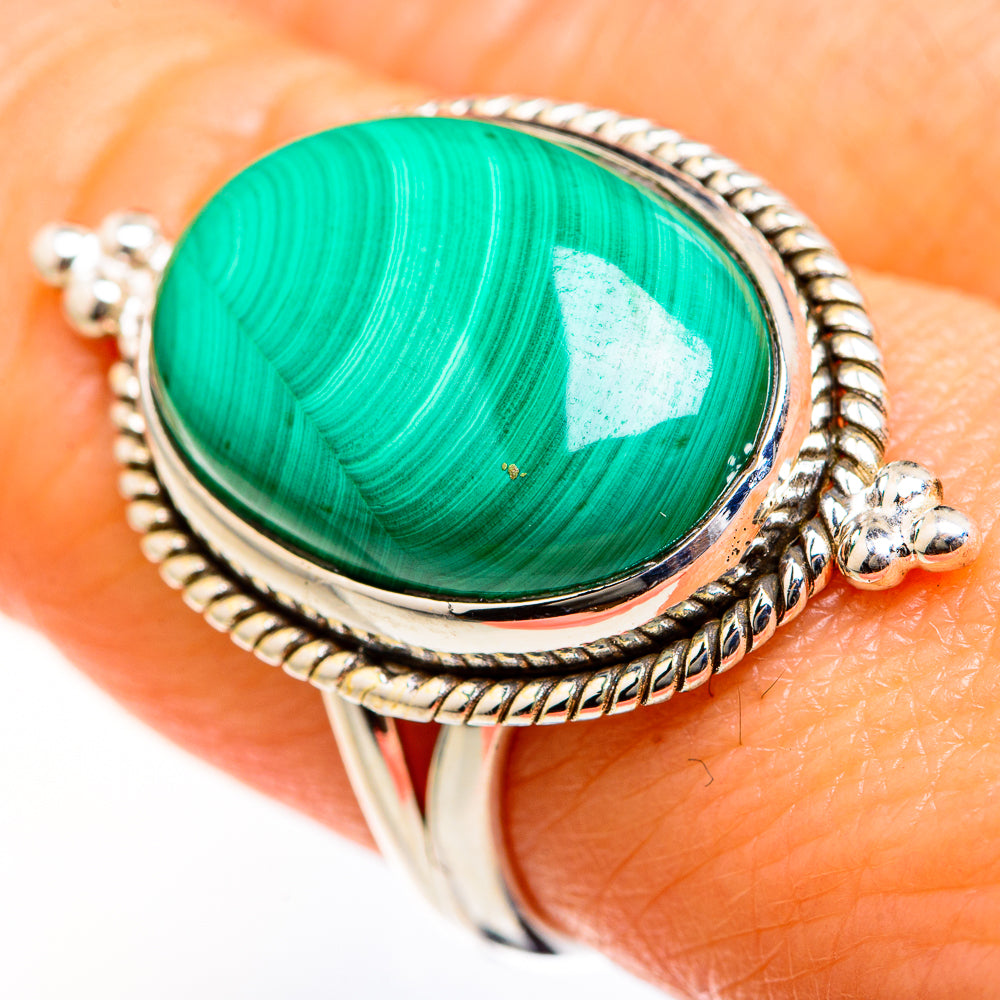 Malachite Rings handcrafted by Ana Silver Co - RING127565