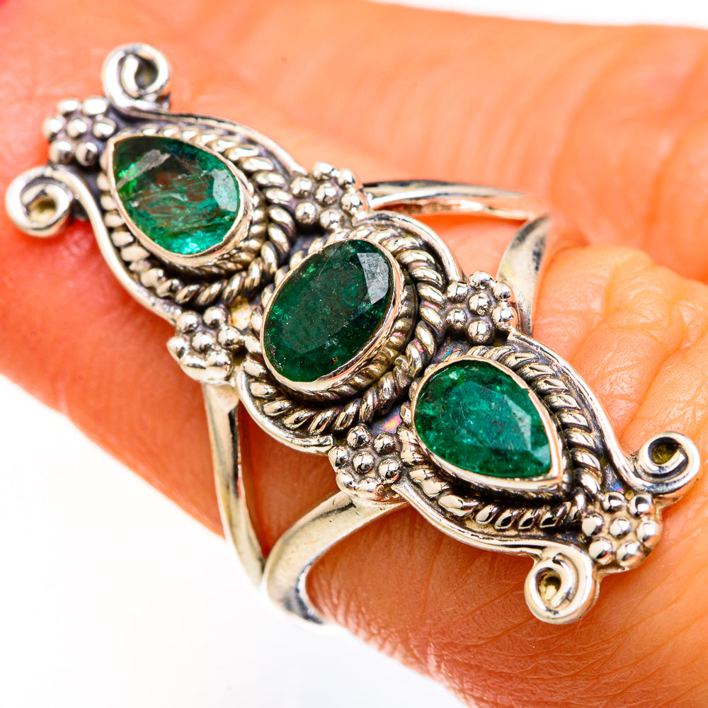 Zambian Emerald Rings handcrafted by Ana Silver Co - RING127566