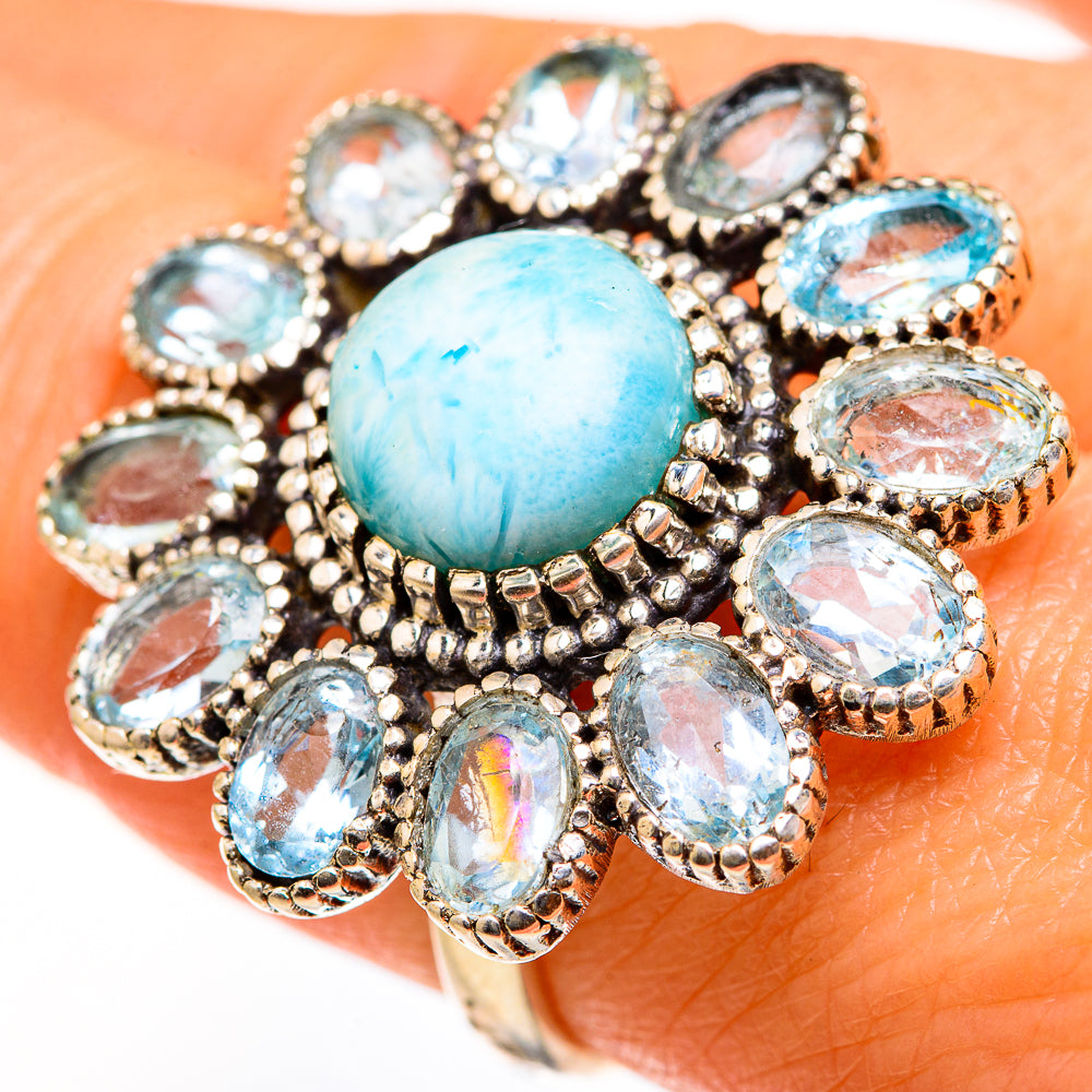 Larimar Rings handcrafted by Ana Silver Co - RING127575