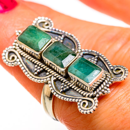 Zambian Emerald Rings handcrafted by Ana Silver Co - RING127581