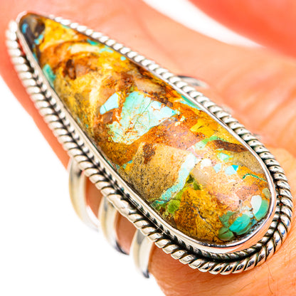 Blue Copper Composite Turquoise Rings handcrafted by Ana Silver Co - RING127586