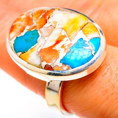 Spiny Oyster Turquoise Rings handcrafted by Ana Silver Co - RING127592