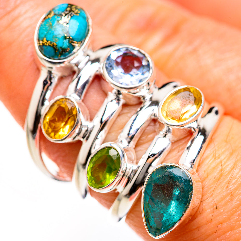 Blue Copper Composite Turquoise Rings handcrafted by Ana Silver Co - RING127593