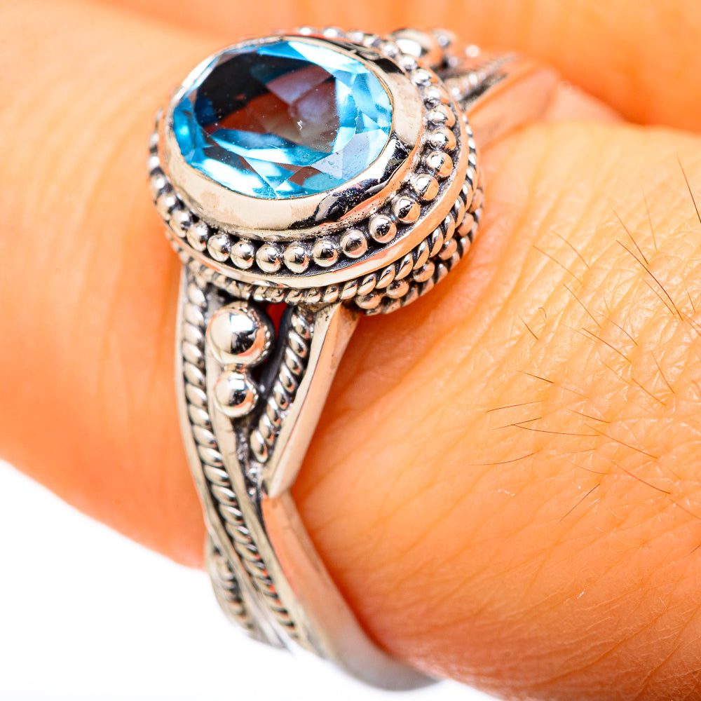 Blue Topaz Rings handcrafted by Ana Silver Co - RING127607