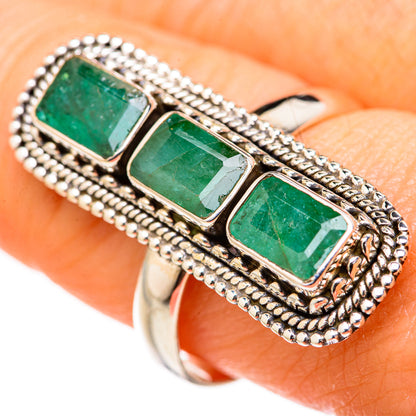 Zambian Emerald Rings handcrafted by Ana Silver Co - RING127611