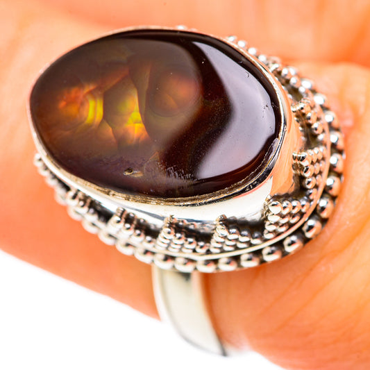 Mexican Fire Agate Rings handcrafted by Ana Silver Co - RING127613