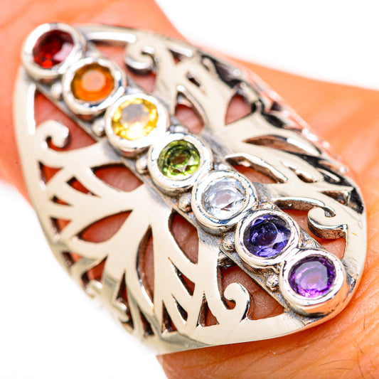 Multi-Stone Rainbow Chakra Rings handcrafted by Ana Silver Co - RING127620
