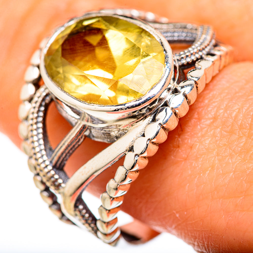 Lemon Quartz Rings handcrafted by Ana Silver Co - RING127630