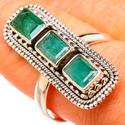 Zambian Emerald Rings handcrafted by Ana Silver Co - RING127636