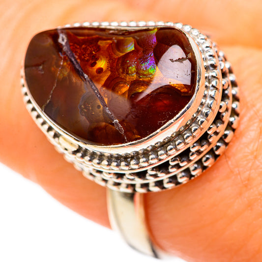 Mexican Fire Agate Rings handcrafted by Ana Silver Co - RING127641