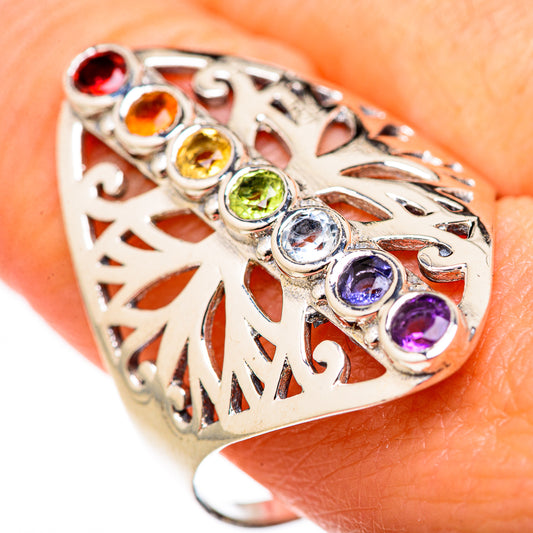Multi-Stone Rainbow Chakra Rings handcrafted by Ana Silver Co - RING127651