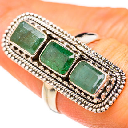 Zambian Emerald Rings handcrafted by Ana Silver Co - RING127659