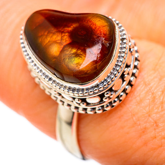 Mexican Fire Agate Rings handcrafted by Ana Silver Co - RING127663
