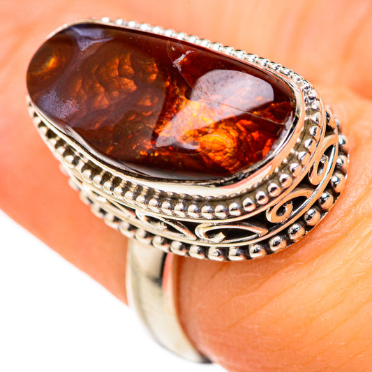 Mexican Fire Agate Rings handcrafted by Ana Silver Co - RING127664