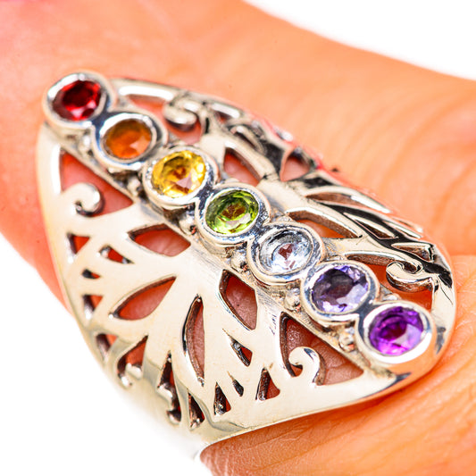 Multi-Stone Rainbow Chakra Rings handcrafted by Ana Silver Co - RING127667