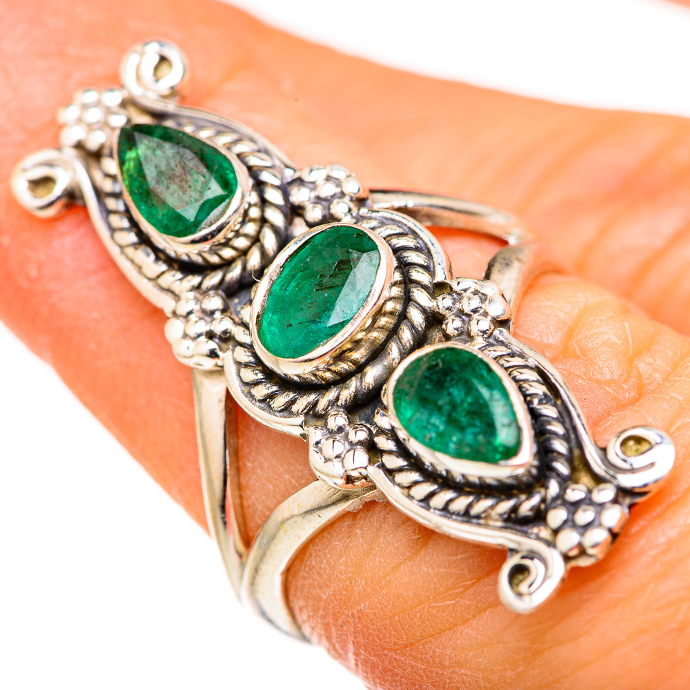 Zambian Emerald Rings handcrafted by Ana Silver Co - RING127686