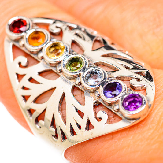 Multi-Stone Rainbow Chakra Rings handcrafted by Ana Silver Co - RING127694