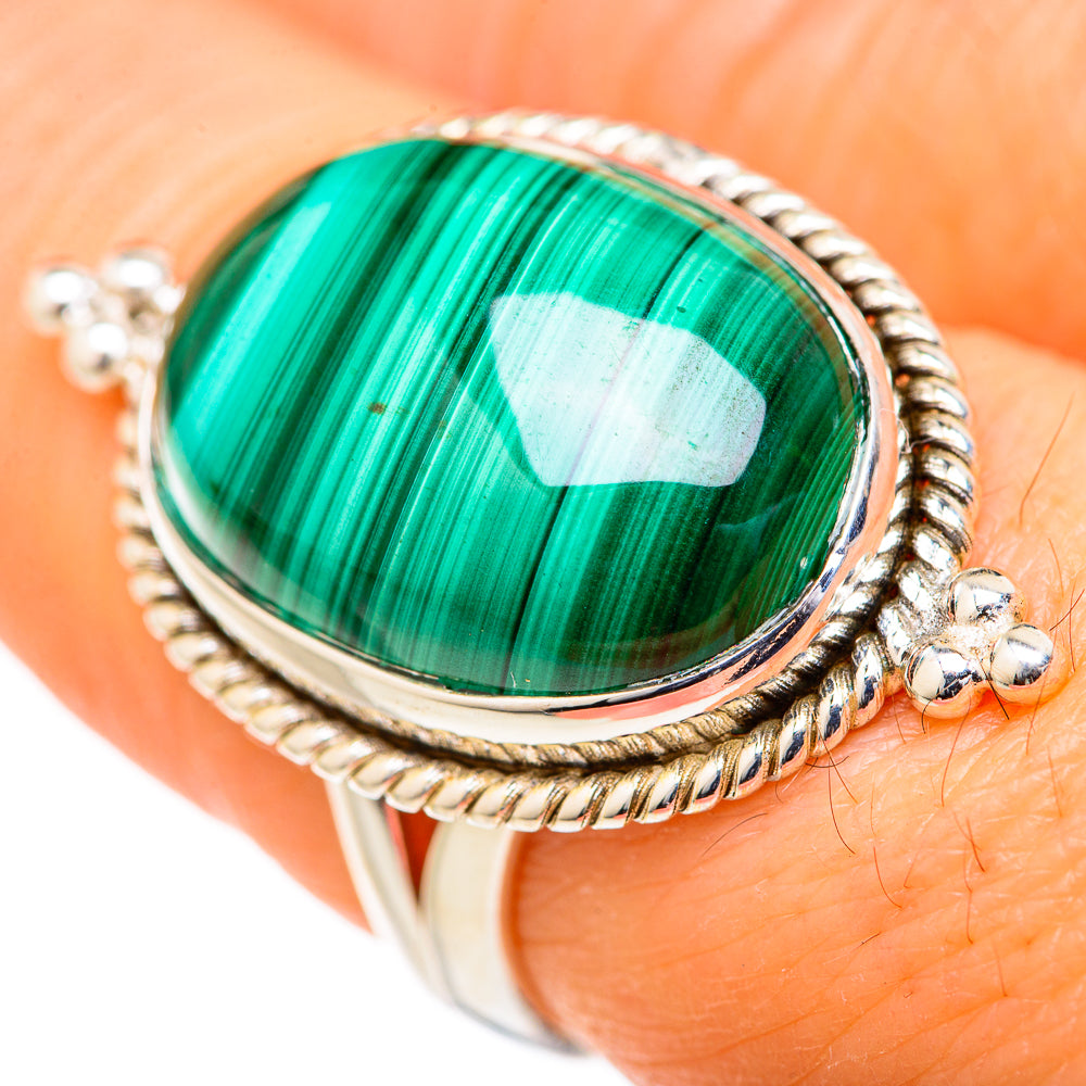 Malachite Rings handcrafted by Ana Silver Co - RING127714
