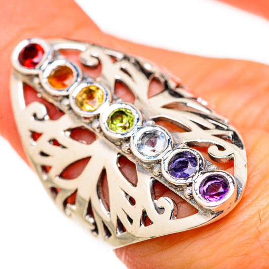 Multi-Stone Rainbow Chakra Rings handcrafted by Ana Silver Co - RING127715