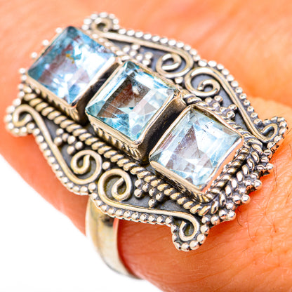 Blue Topaz Rings handcrafted by Ana Silver Co - RING127727