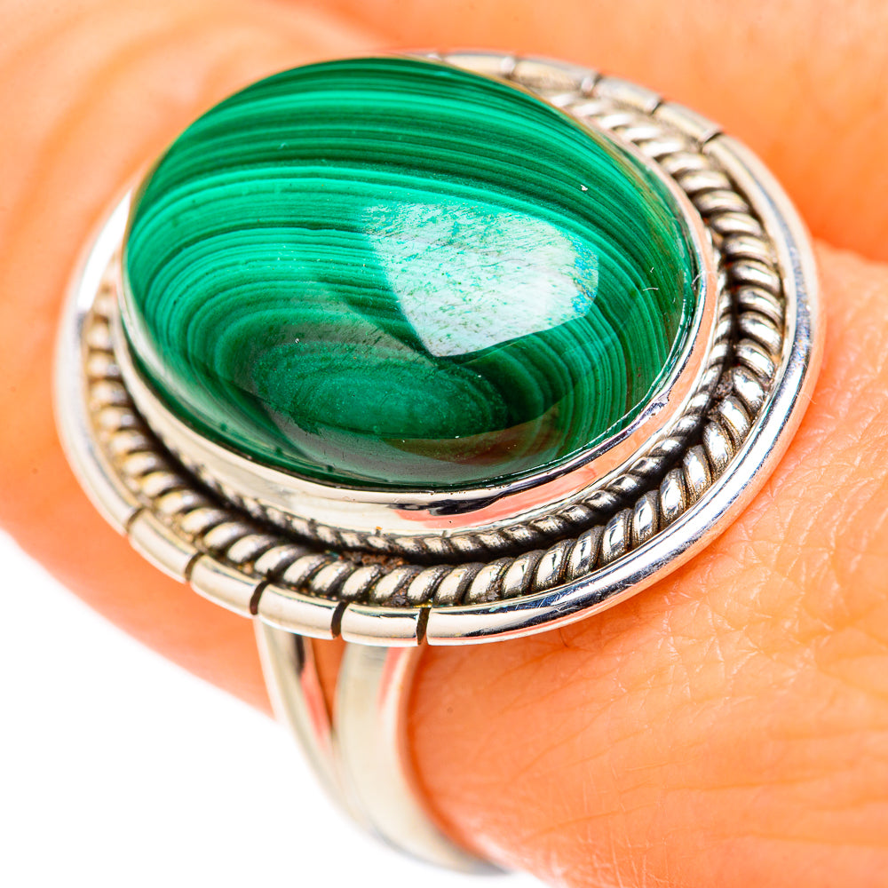 Malachite Rings handcrafted by Ana Silver Co - RING127731
