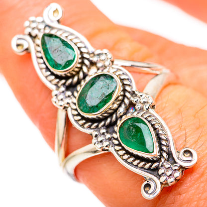 Zambian Emerald Rings handcrafted by Ana Silver Co - RING127732
